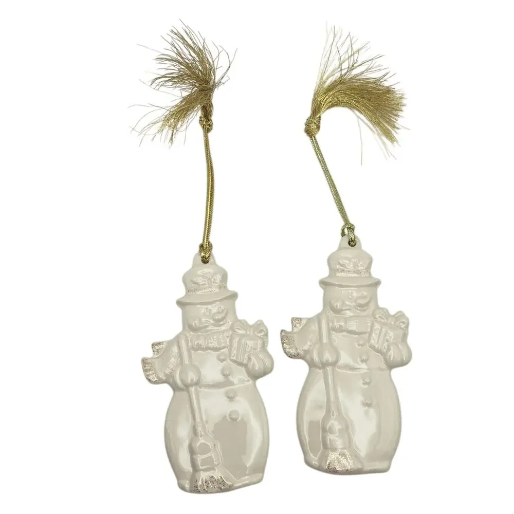 Lenox Snowman Ornament-Set of 2 NIB